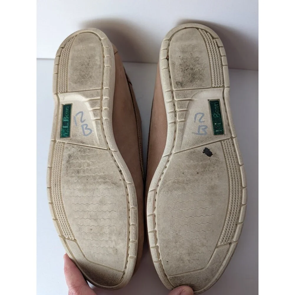 L.L Bean Men's Blucher Brown Leather Handsewn Boat Moccasin Shoes Size 11.5 EE
